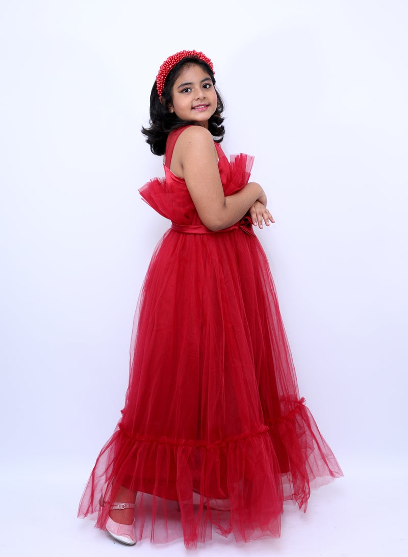 D'Daniela Alice Party Dress Burgundy Colour - Image 2