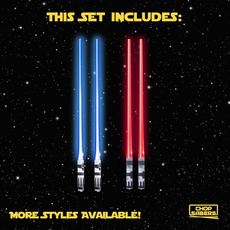 ChopSabers Neat shape LIGHTSABER CHOPSTICKS LIGHT UP STAR WARS LED Glowing Light Saber Chop Sticks REUSABLE Sushi Lightup Sabers Red and Blue 2 Pairs Moisture proof - Image 4