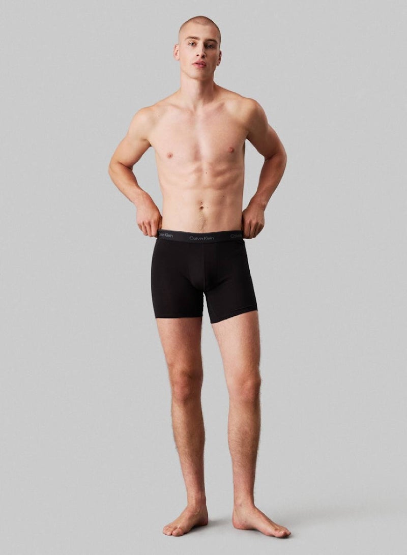CALVIN KLEIN 3 Pack Boxer Briefs - Icon Cotton Stretch  - Image 3