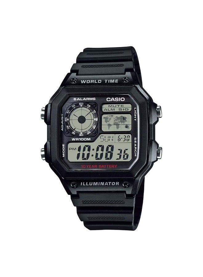 CASIO Men's Water Resistant Resin Digital Watch AE-1200WH-1AVDF -45 × 42.1 × 12.5 mm - Image 1