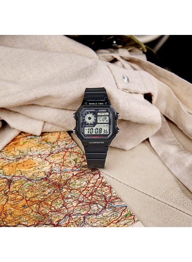 CASIO Men's Water Resistant Resin Digital Watch AE-1200WH-1AVDF -45 × 42.1 × 12.5 mm - Image 2