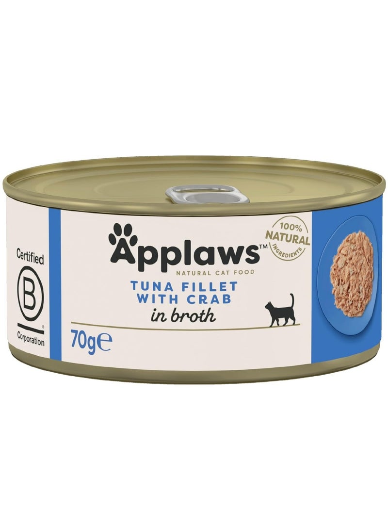 Applaws Wet Cat Food – Tuna Fillet with Crab for Kittens and Adult Cats (12 x 70g) - Image 2