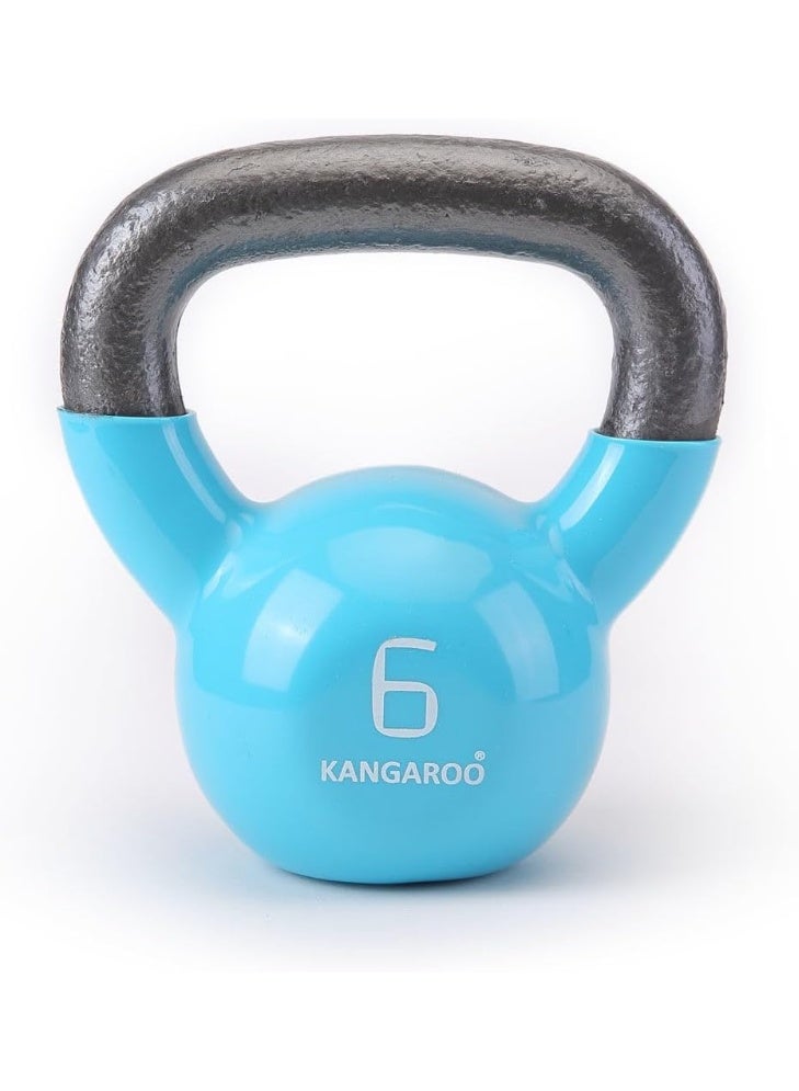 كانجرو مجموعة كيتل بيل كانجرو 4 كجم و6 كجم – قلب من الحديد الصب مع تغليف بالفينيل، مجموعة تدريب قوة متينة للتمارين المنزلية، اللياقة البدنية، بناء العضلات، التمارين الشاملة والتدريب الوظيفي - Image 5