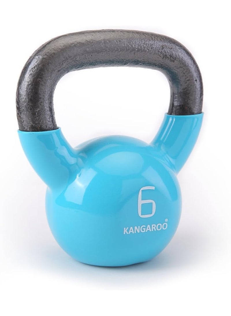 كانجرو مجموعة كيتل بيل كانجرو 4 كجم و6 كجم – قلب من الحديد الصب مع تغليف بالفينيل، مجموعة تدريب قوة متينة للتمارين المنزلية، اللياقة البدنية، بناء العضلات، التمارين الشاملة والتدريب الوظيفي - Image 4