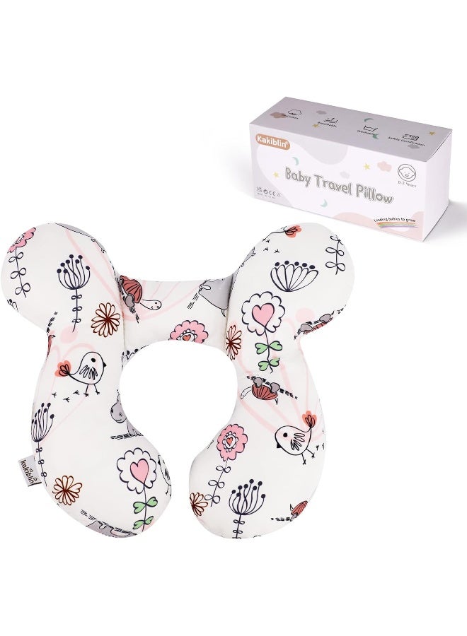 KAKIBLIN Baby Neck Pillow, Upgraded Baby Support Pillow, Baby Head Pillow, Neck Support Pillow for Car Seat, Pushchair, Travel (Hippo) - Image 1