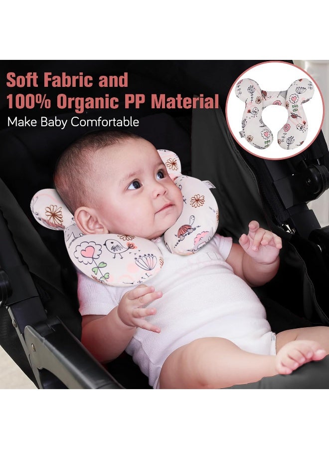 KAKIBLIN Baby Neck Pillow, Upgraded Baby Support Pillow, Baby Head Pillow, Neck Support Pillow for Car Seat, Pushchair, Travel (Hippo) - Image 2