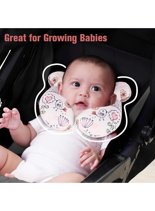 KAKIBLIN Baby Neck Pillow, Upgraded Baby Support Pillow, Baby Head Pillow, Neck Support Pillow for Car Seat, Pushchair, Travel (Hippo) - Image 4