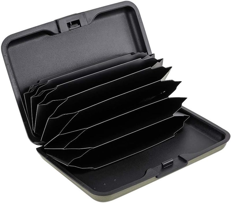 ELFISH RFID Blocking Credit Card Protector Aluminum ID Case Hard Shell Business Card Holders Metal Wallet for Men or Women (Army green) - Image 2