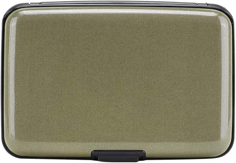 ELFISH RFID Blocking Credit Card Protector Aluminum ID Case Hard Shell Business Card Holders Metal Wallet for Men or Women (Army green) - Image 1