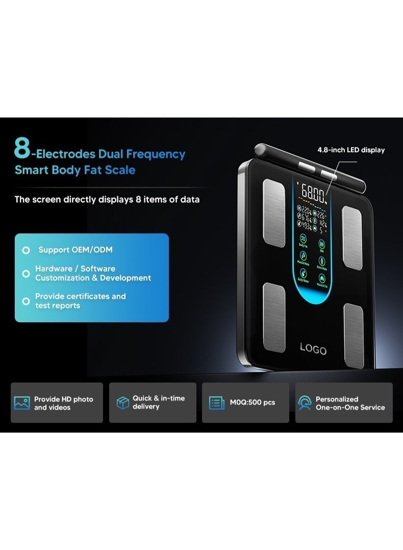 MEDNEST Eight-Electrode Body Fat Scale With Bluetooth Function, Home Electronic Scale, Smart Fitness Scale, Home Weight Scale, Accurate Fat Measurement Via APP, LED Display Scale. - Image 5