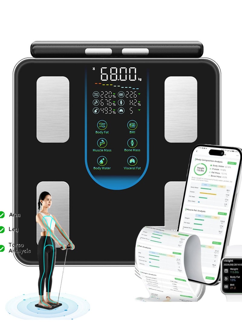 MEDNEST Eight-Electrode Body Fat Scale With Bluetooth Function, Home Electronic Scale, Smart Fitness Scale, Home Weight Scale, Accurate Fat Measurement Via APP, LED Display Scale. - Image 1