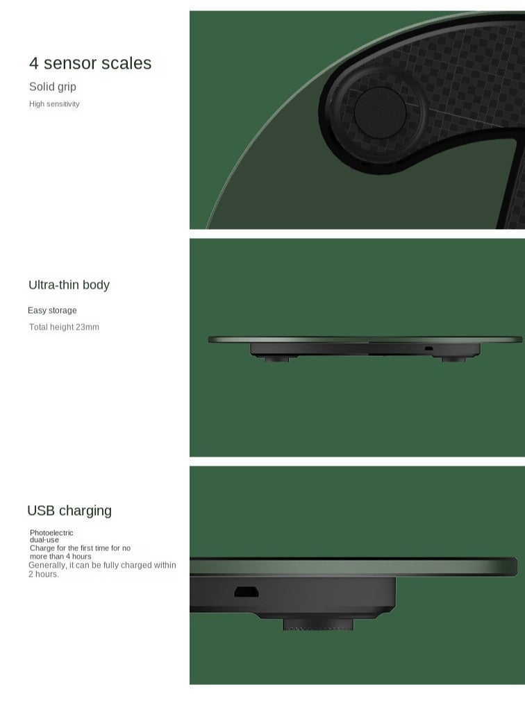 Gasin - Solar Power Storage With Bluetooth Body Fat Scale Home Electronic Scale LED Display Weight Scale - Image 1