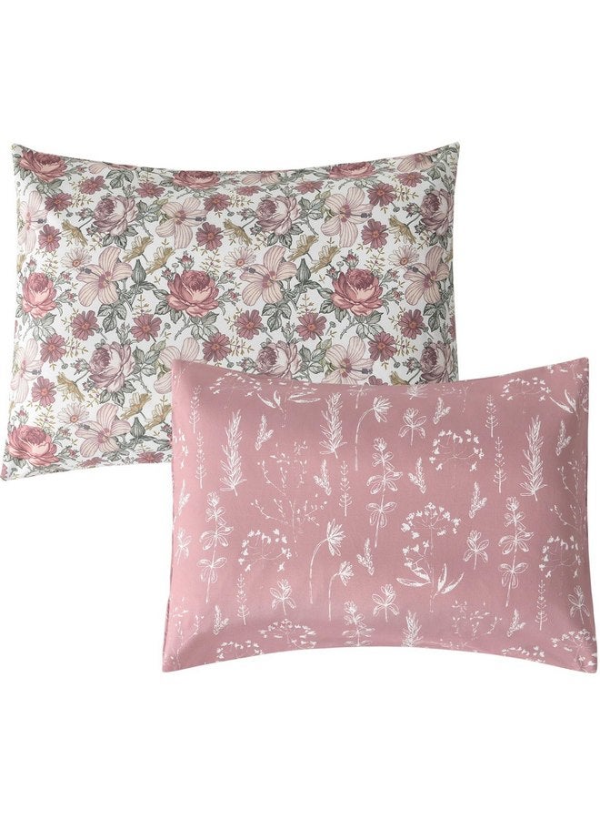 Little Jump Little Jump 2 Pack Premium Toddler Pillowcase - 14x19 inches Ultra Soft Jersey Knit - Crib Pillow, Kids Pillow, Travel Pillow Cases Cover (2 Pack Vintage Floral)  - Image 1