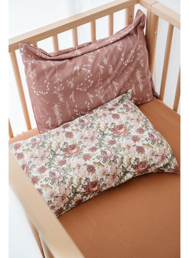Little Jump Little Jump 2 Pack Premium Toddler Pillowcase - 14x19 inches Ultra Soft Jersey Knit - Crib Pillow, Kids Pillow, Travel Pillow Cases Cover (2 Pack Vintage Floral)  - Image 3