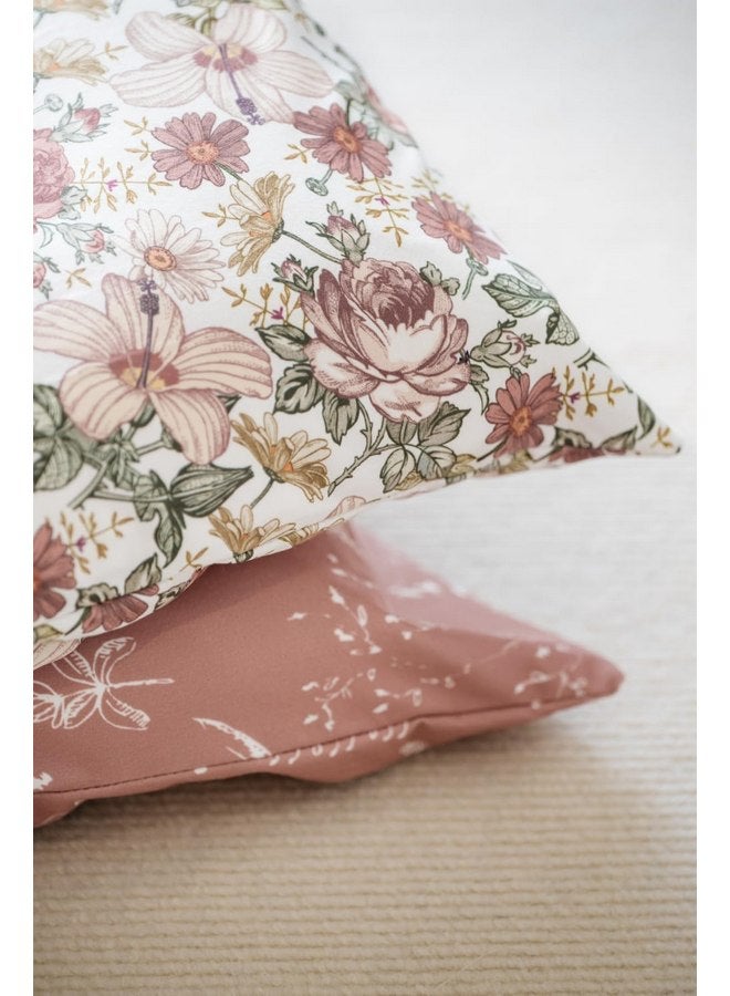 Little Jump Little Jump 2 Pack Premium Toddler Pillowcase - 14x19 inches Ultra Soft Jersey Knit - Crib Pillow, Kids Pillow, Travel Pillow Cases Cover (2 Pack Vintage Floral)  - Image 4