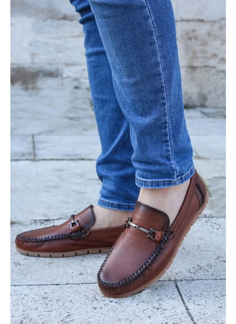 فاست ستيب Genuine Leather Tan Men's Loafer Shoes 783ma06