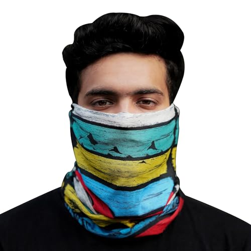 WANDERLOOMS Multicolor Unisex Bandana Mask for Men to Cover Face & Head | Printed Bandana for Men Hair - Image 1