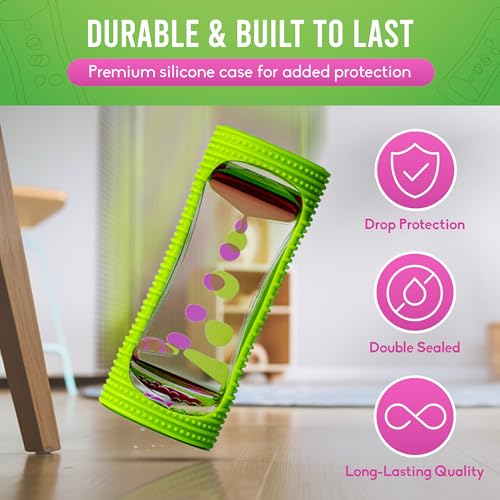 BUNMO ألعاب بابلر الحركية السائلة من بونمو - هدايا حسية للأطفال - مؤقت سائل للأطفال - مؤقت فقاعة ملون للمكتب والسفر - أخضر - Image 3