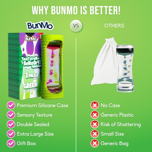 BUNMO ألعاب بابلر الحركية السائلة من بونمو - هدايا حسية للأطفال - مؤقت سائل للأطفال - مؤقت فقاعة ملون للمكتب والسفر - أخضر - Image 4