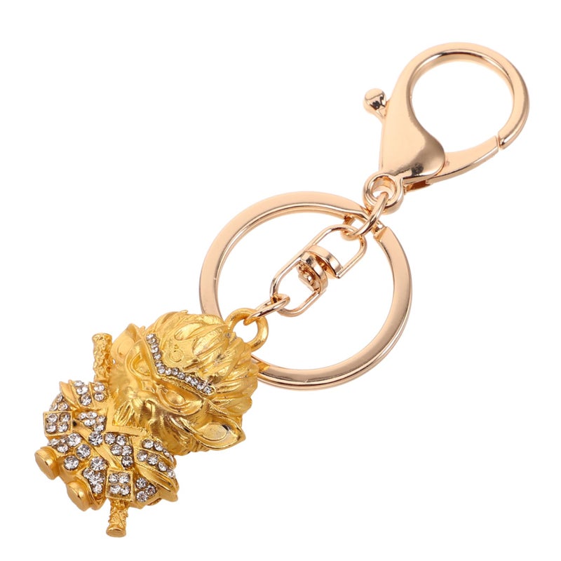 Antique Monkey Keychain with Rhinestones Durable Metal Pendant for Bags Backpacks - Image 2