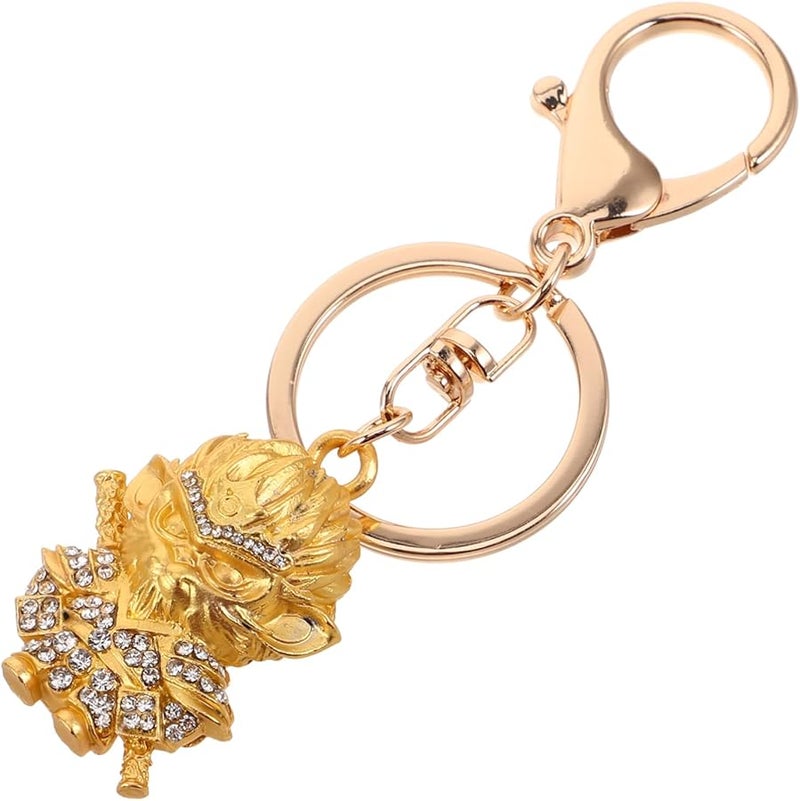Antique Monkey Keychain with Rhinestones Durable Metal Pendant for Bags Backpacks - Image 1