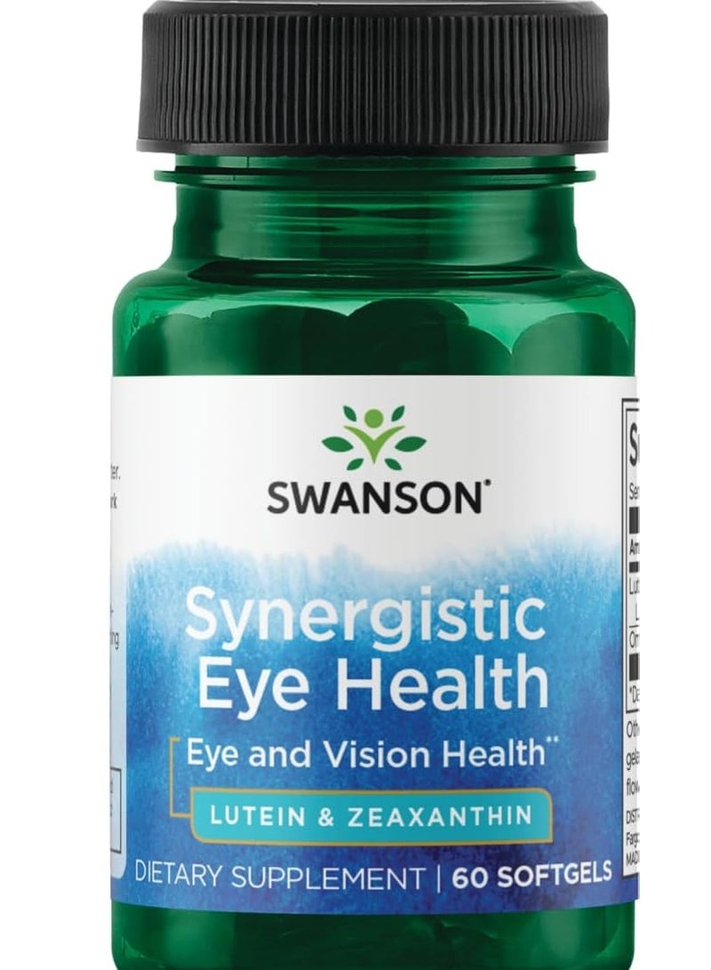 سوانسون صحة العين التآزرية - مكمل اللوتين والزياكسانثين 60 كبسولة هلامية