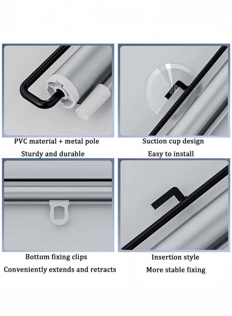 GGEROU Suction Cup Roller Blind Blackout Curtains for Windows, 99% UV Protection Roller Shades, Temporary Blinds, No Drilling Thermal Window Cover, Black 40x60cm - Image 3