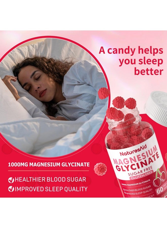 Natures Aid Magnesium Glycinate Gummies 1000mg - Sugar Free Magnesium Potassium Supplement with Vitamin D, B6, CoQ10 for Calm Mood & Sleep Support - 120 Cherry Gummies -2 Pack - Image 4