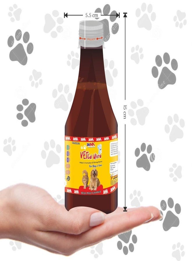 30M Vet Cal Ultra Calcium Syrup Tonic for Dogs, Puppies & Cats - Calcium, Phosphorus, VIT D3, B12, A, E & Lysine | Dog Supplement for Large Dogs | Dog Supplement (Pack of 2) - Image 4