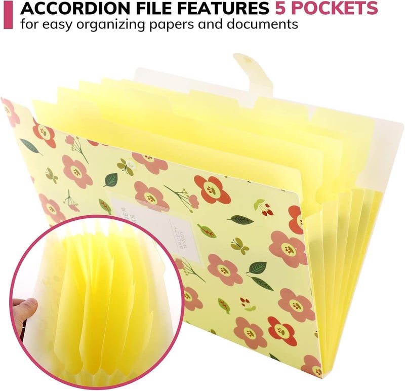 Corslet Folder for Documents A4 Size 5 Pockets Files for Students for School and Office (Pack of 4) - Image 4