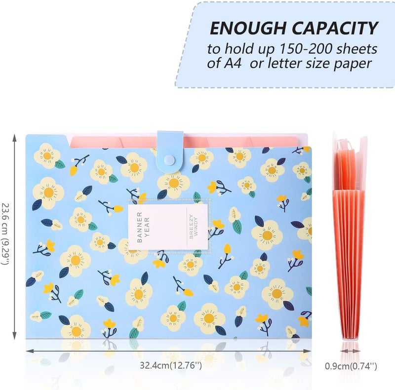Corslet Folder for Documents A4 Size 5 Pockets Files for Students for School and Office (Pack of 4) - Image 5