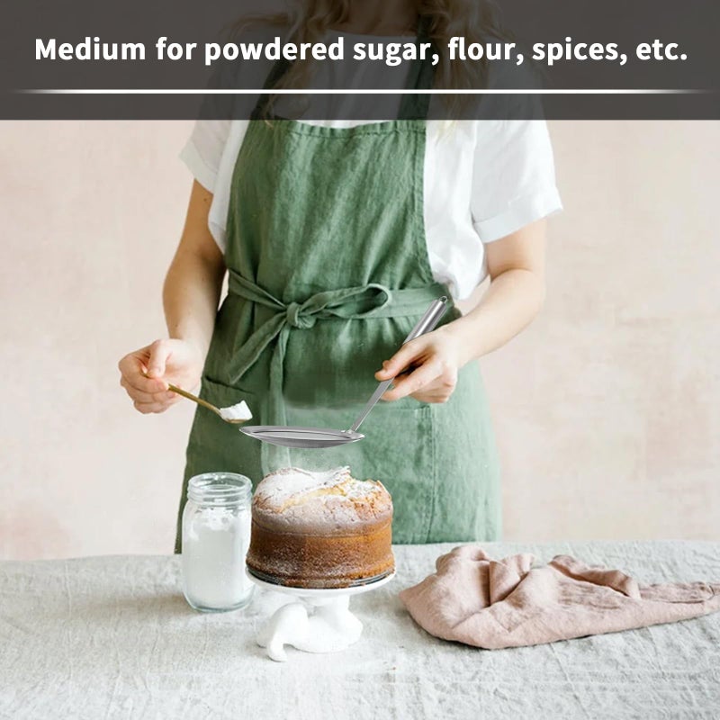 Newness Fine Mesh Skimmer Spoon, Professional 304 Stainless Steel Hot Pot Fat Strainer for Oil Filter Skimming Grease and Foam, Durable Multi-Functional Kitchen Cooking Mesh Food Strainer Ladle-3 Pack - Image 5