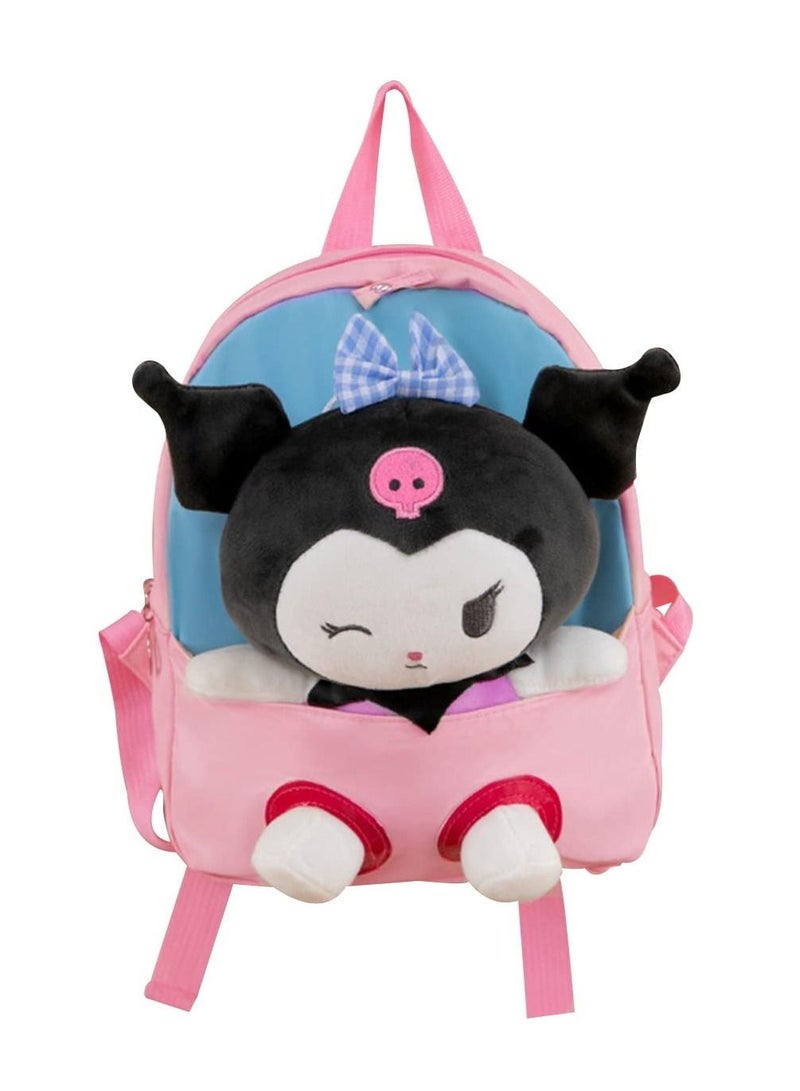 Kawaii Plush Kuromi Bag for Girls, Backpack Cute Cartoon Shoulder Anime Toy Fans（25 * 35cm） - Image 4