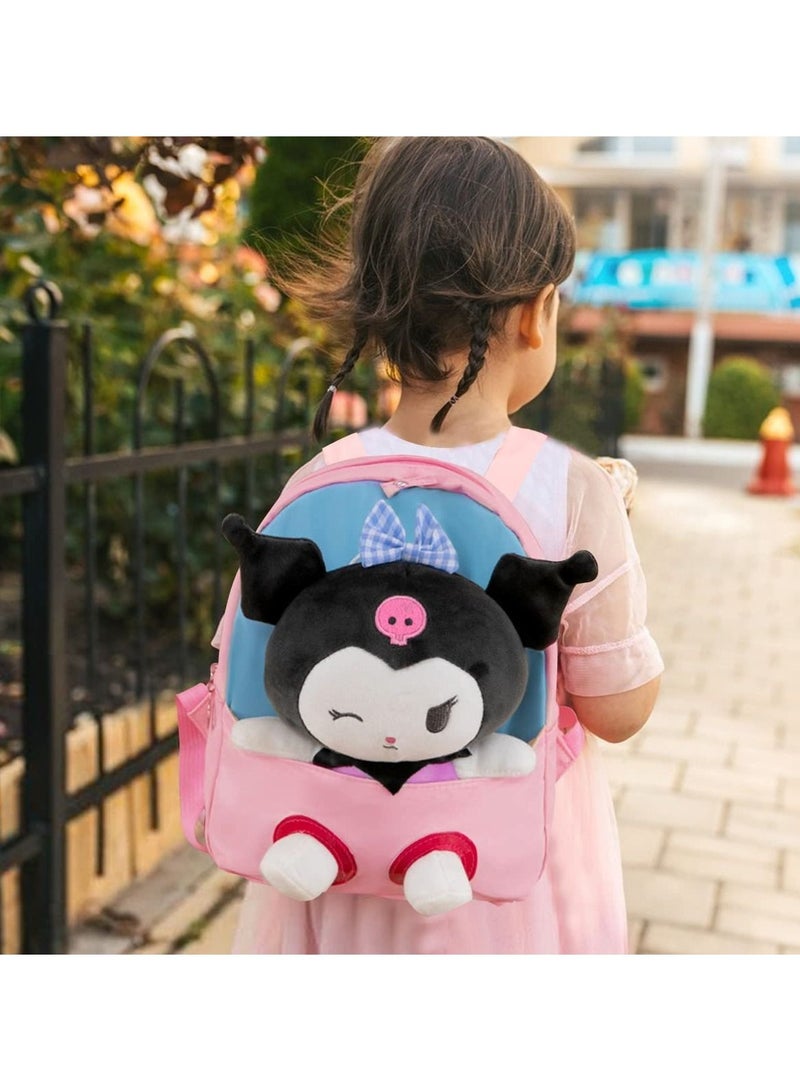 Kawaii Plush Kuromi Bag for Girls, Backpack Cute Cartoon Shoulder Anime Toy Fans（25 * 35cm） - Image 1
