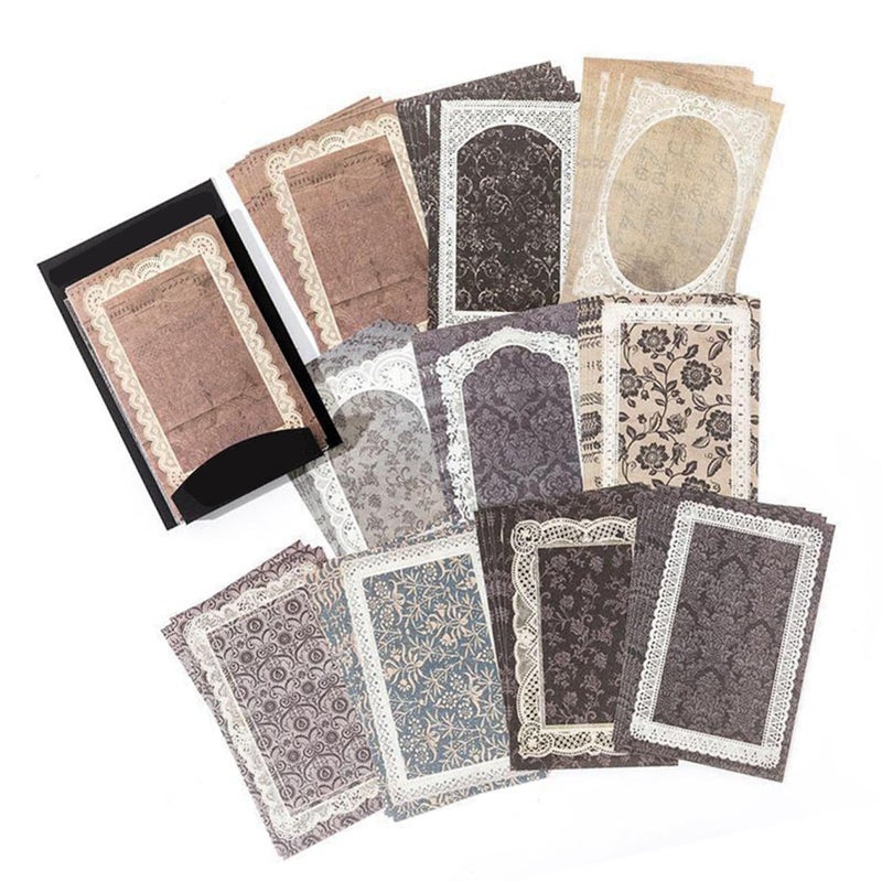Lace Edged Scrapbooking Paper 50 Sheets Vintage Designs For Journaling Letter Writing Crafting Type 3 - Image 2