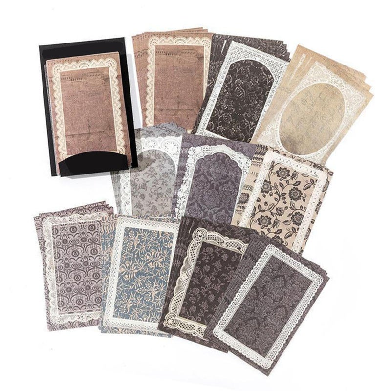 Lace Edged Scrapbooking Paper 50 Sheets Vintage Designs For Journaling Letter Writing Crafting Type 3 - Image 3