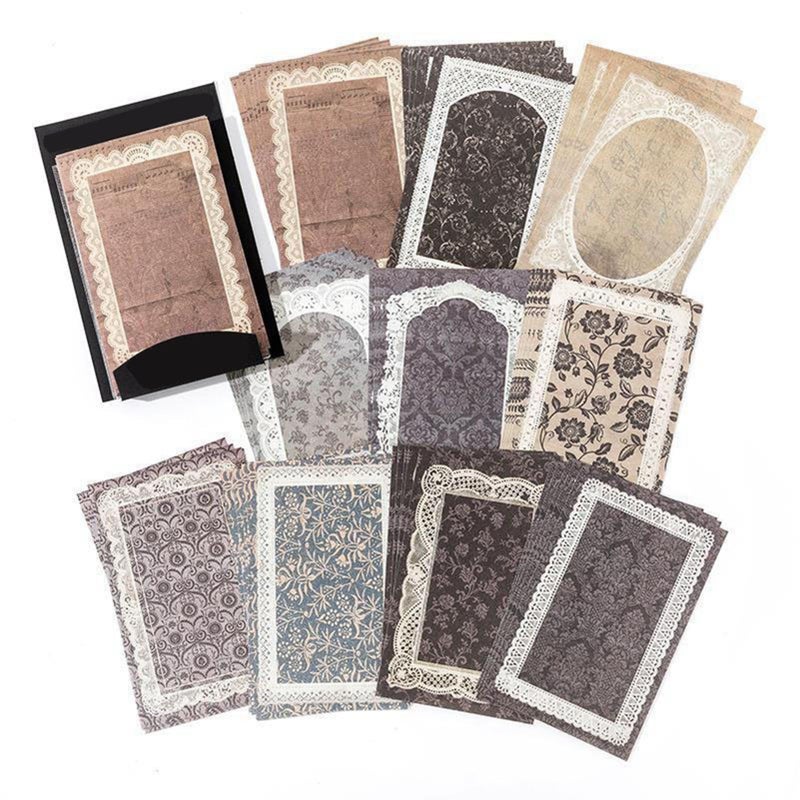 Lace Edged Scrapbooking Paper 50 Sheets Vintage Designs For Journaling Letter Writing Crafting Type 3 - Image 5