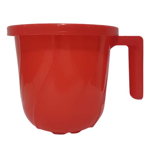 ATCUSA Premium Plastic Mugs for Bathroom Bath mug x 1 Mug Stripes Design BPA free Bathing Mugs Dabba camping mug certified bathing water mug 15 litre capacity Assorted colors