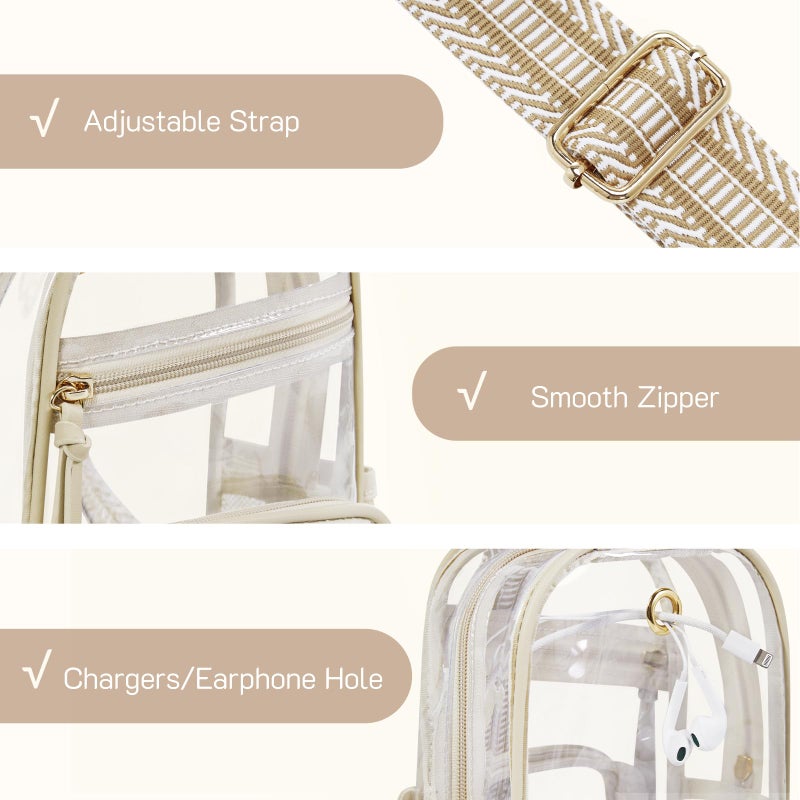 Missnine Clear Bag for Stadium Events Clear Sling Bag Fanny Pack Crossbody Purse for Sport Concert with Side Mesh Pocket - Image 5