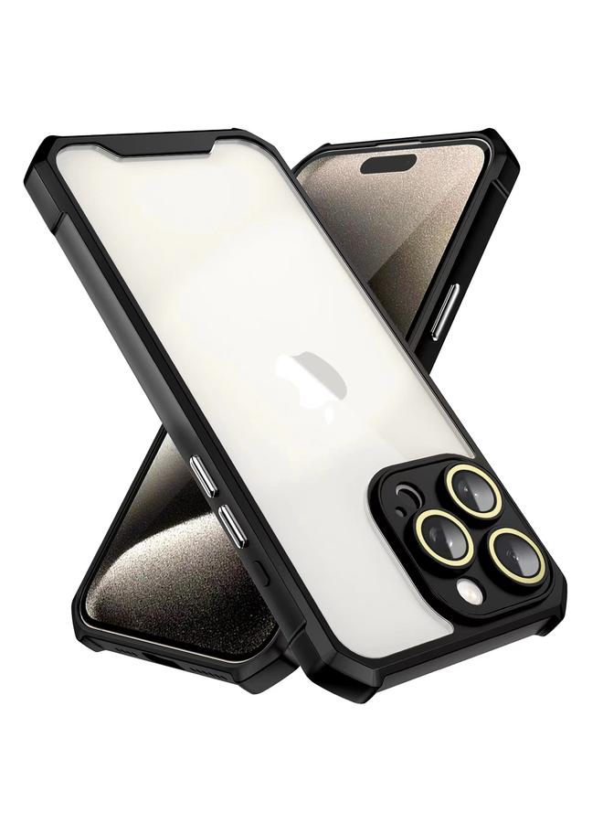 اس-توب جراب هاتف iPhone 15 من الأكريليك المقاوم للصدمات مع غشاء زجاجي للعدسات - Image 2