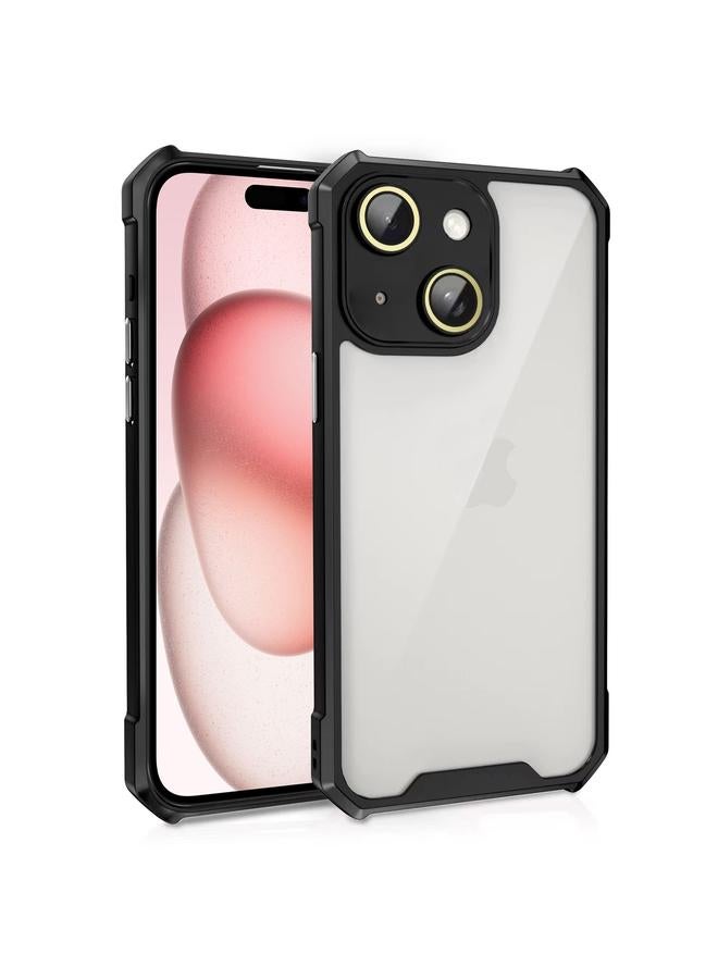 اس-توب جراب هاتف iPhone 15 من الأكريليك المقاوم للصدمات مع غشاء زجاجي للعدسات - Image 1