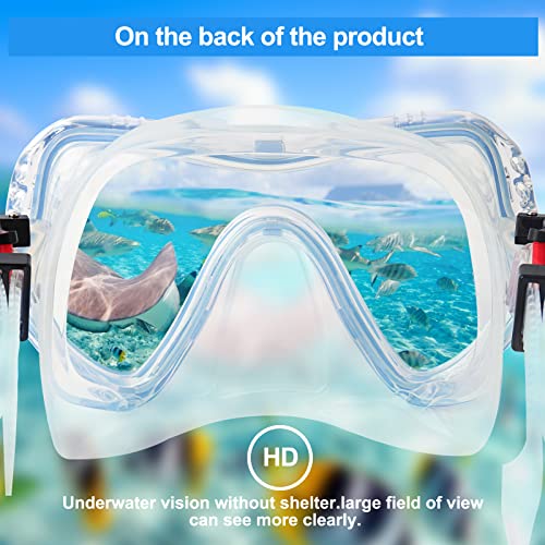 EXP VISION Snorkel Diving Mask, Professional Adults Snorkeling Mask Gear, Ultra Clear Tempered Glass Swim Mask Anti Leakage Swimming Goggles with Nose Cover for Men Women Youth (Aqua Blue) - Image 4