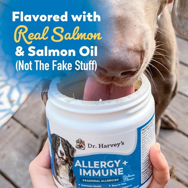 Dr. Harvey's Dog Allergy & Anti-Itch Relief Soft Chew Supplement Bites for Dogs, Daily Immune & Digestive Health Support with Functional Mushrooms, Super Herbs, Probiotics, Salmon Flavor (90 Chews) - Image 5
