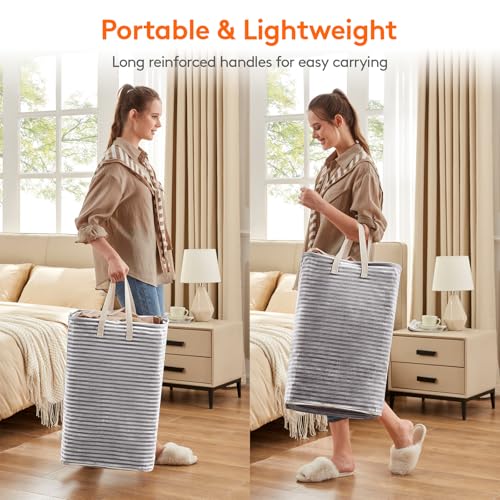 Lifewit 2 Pack Laundry Hamper Large Collapsible Laundry Baskets, Freestanding Waterproof Clothes Hamper with Easy Carry Handles in Laundry Room Bedroom Bathroom College Dorm for Adults, Black, 2 x 80L - Image 5