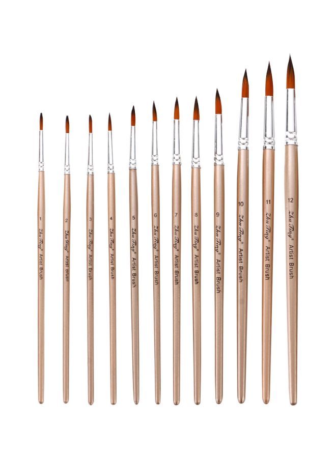 NIBEMINENT 12-Piece Paint Brush Rose Gold - Image 1