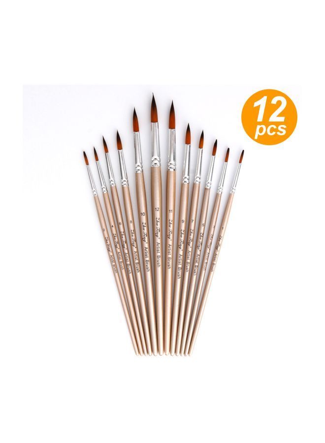 NIBEMINENT 12-Piece Paint Brush Rose Gold - Image 2