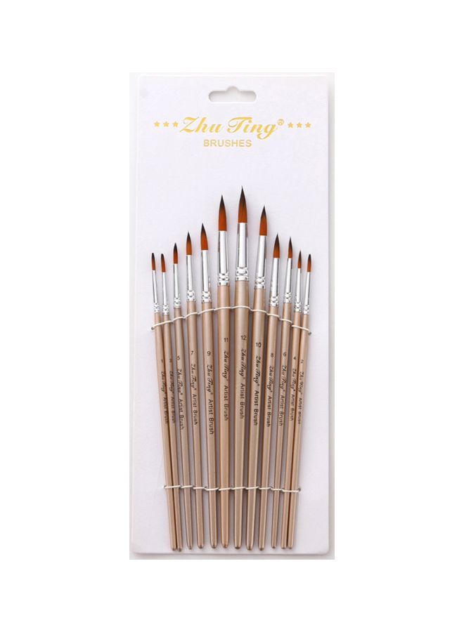 NIBEMINENT 12-Piece Paint Brush Rose Gold - Image 3