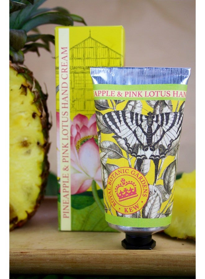 the english soap company The English Soap Company Royal Botanical Gardens Kew Hand Cream, Luxury Pineapple Hand Cream, Moisturising Hand Cream for Men and Women, Pineapple and Pink Lotus Scent 75ml  - Image 5
