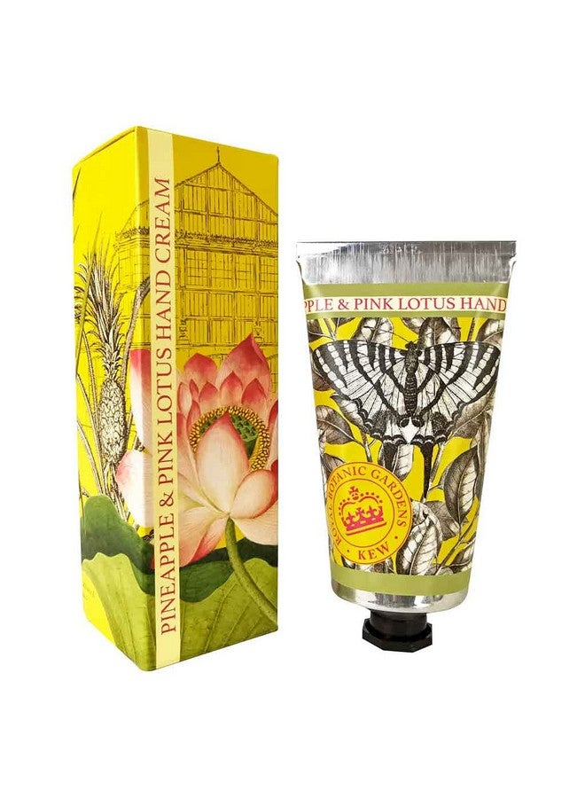 the english soap company The English Soap Company Royal Botanical Gardens Kew Hand Cream, Luxury Pineapple Hand Cream, Moisturising Hand Cream for Men and Women, Pineapple and Pink Lotus Scent 75ml  - Image 3