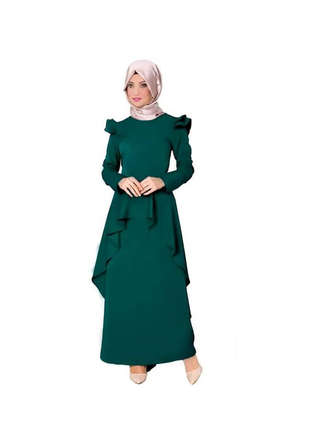 فاشون جروب فستان حريمى طويل بقصة امامية من الوسط